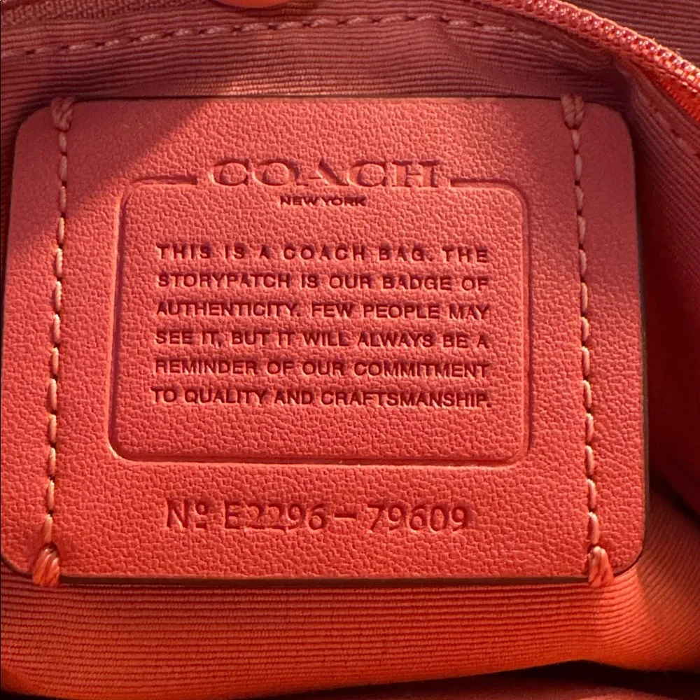 Coach Signature Brown Tote with Pink Trim